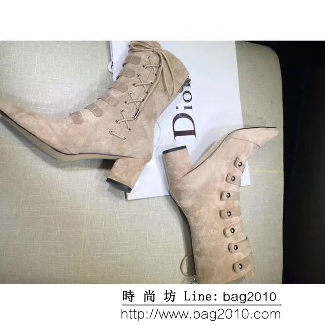 DIOR迪奧 Cruise Clollection 系列 絨裏8寸短靴 杏色 QZS1293